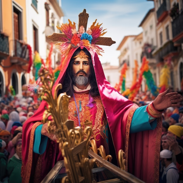 Foto grátis celebração da semana santa cores vivas