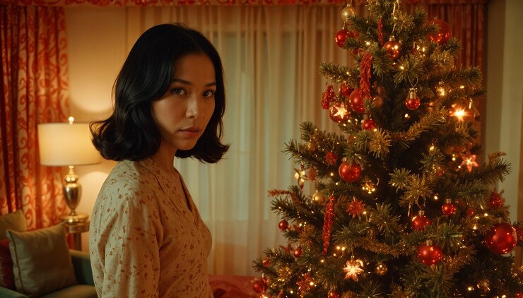 Celebração de cenas de Natal em estilo vintage