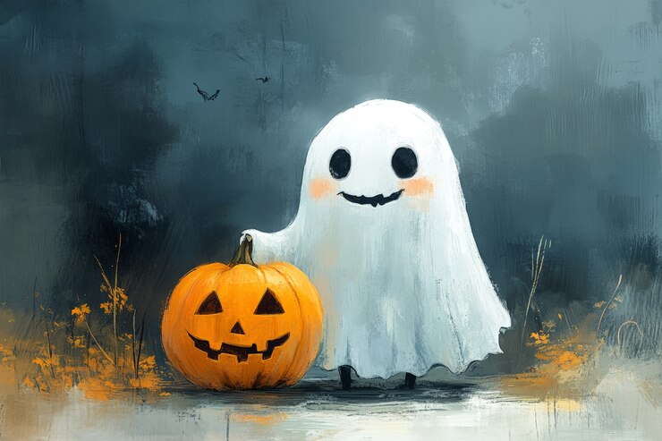 Celebração de Halloween de arte digital
