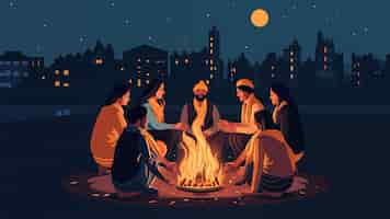 Foto grátis celebração de lohri na índia