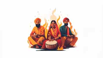 Foto grátis celebração de lohri na índia