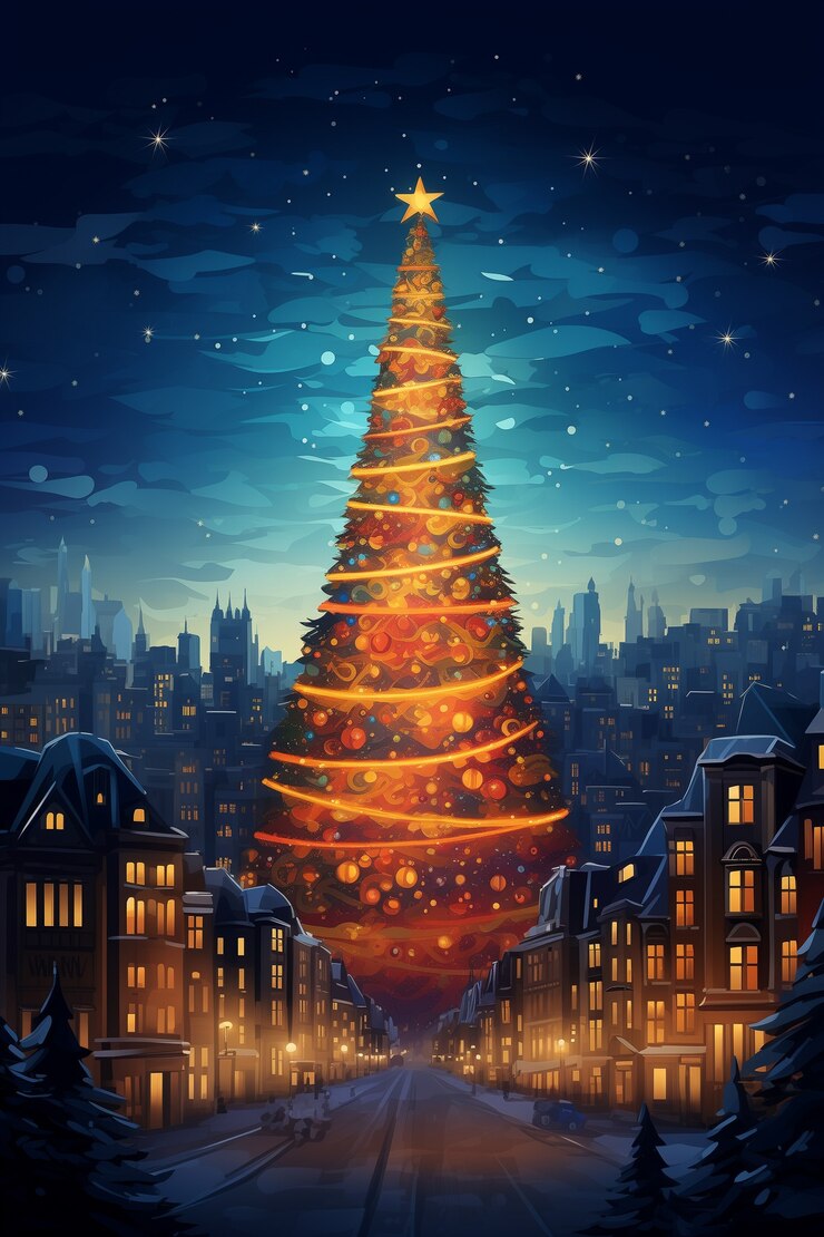 Foto grátis celebração de natal com árvore decorada