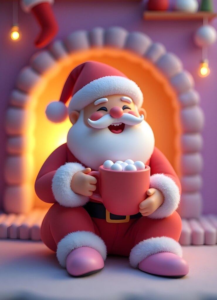 Foto grátis celebração de natal com o pai natal molhado