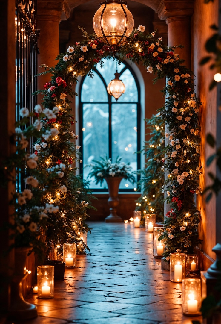 Foto grátis celebração de natal com ornamentos interiores