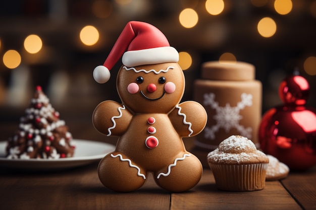 Celebração de Natal com pão de gengibre