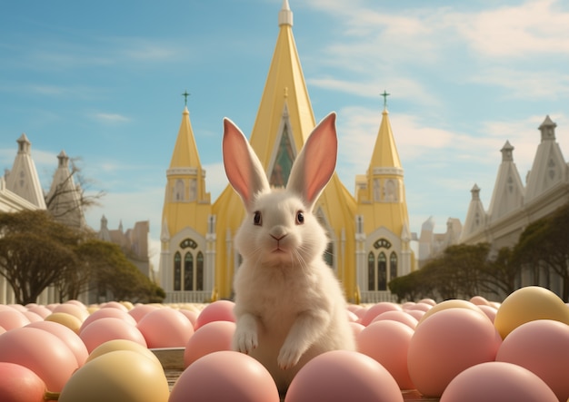 Foto grátis celebração de páscoa com o coelho