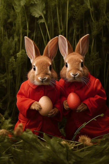 Foto grátis celebração de páscoa com o coelho