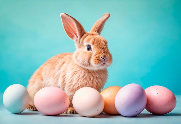 Foto grátis celebração de páscoa com um coelho bonito