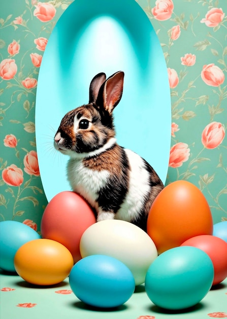 Foto grátis celebração de páscoa com um coelho bonito
