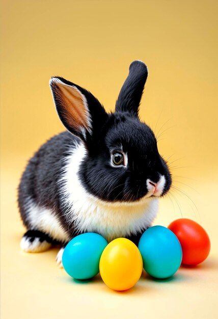 Celebração de Páscoa com um coelho bonito