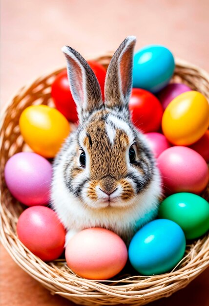 Foto grátis celebração de páscoa com um coelho bonito