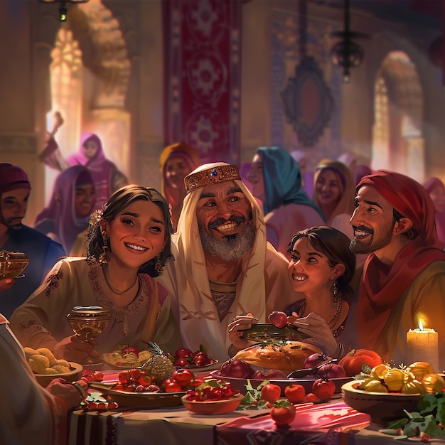 Foto grátis celebração de ramadan de arte digital