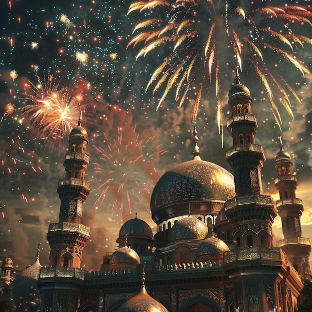 Foto grátis celebração de ramadan de arte digital