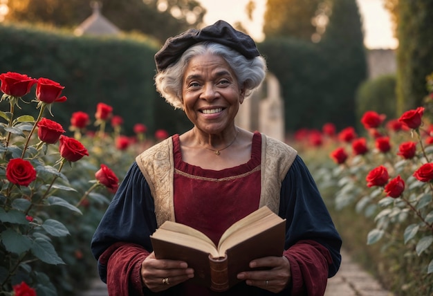 Foto grátis celebração de sant jordi com livro e rosa