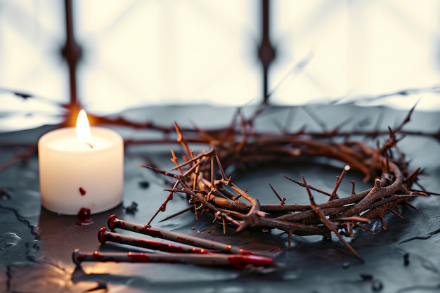 Foto grátis celebração de sexta-feira com coroa de espinhos