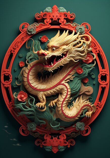 Celebração do ano novo chinês com um dragão