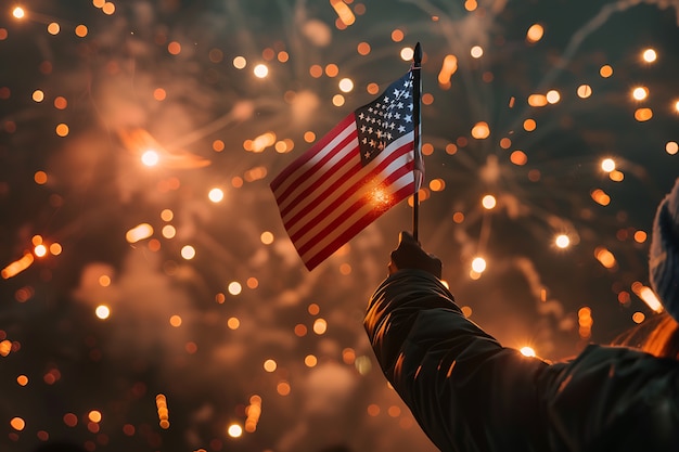 Foto grátis celebração do dia da independência dos estados unidos com bandeira