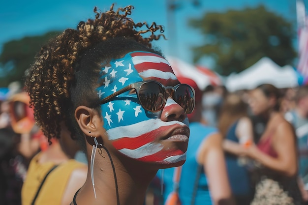 Foto grátis celebração do dia da independência dos estados unidos com bandeira