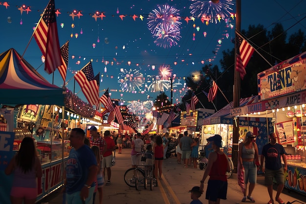 Foto grátis celebração do dia da independência dos estados unidos com bandeira