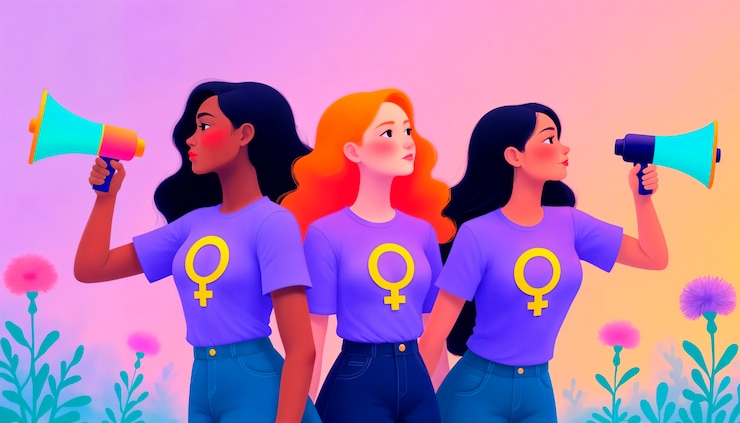 Foto grátis celebração do dia da mulher em desenhos animados