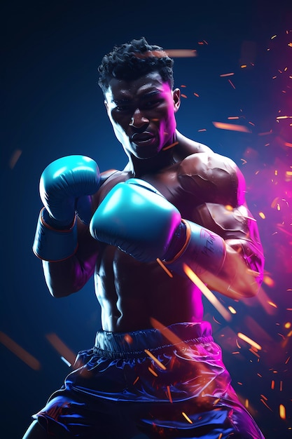 Foto grátis celebração do dia do boxe em estilo de arte digital