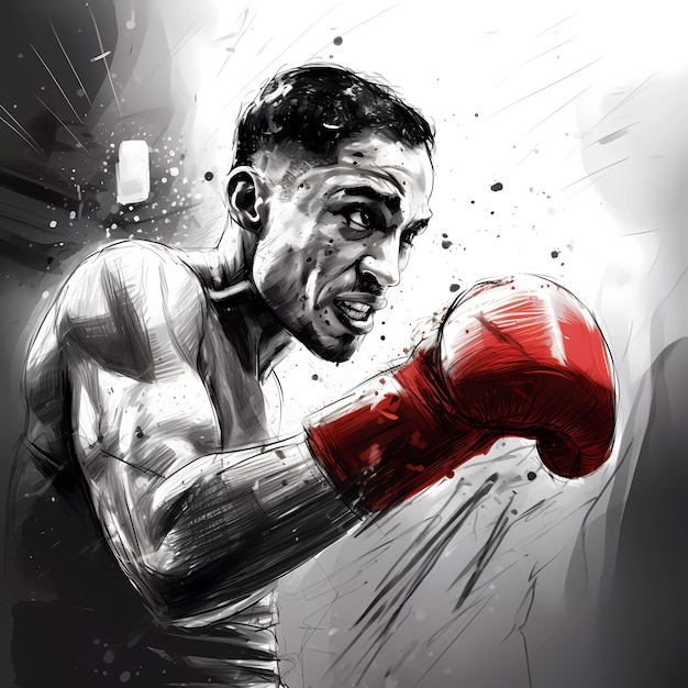 Celebração do dia do boxe em estilo de arte digital