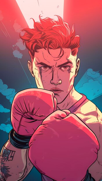 Celebração do dia do boxe em estilo de arte digital