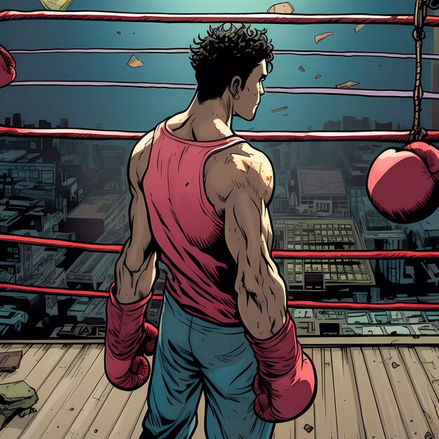 Celebração do dia do boxe em estilo de arte digital