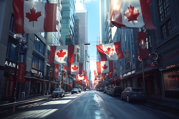Foto grátis celebração do dia do canadá com o símbolo da folha de bordo