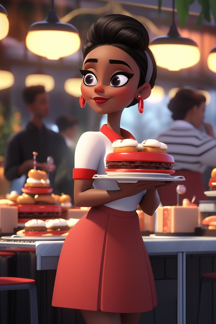 Foto grátis celebração do dia do trabalhador com um retrato de desenho animado em 3d de uma mulher trabalhadora