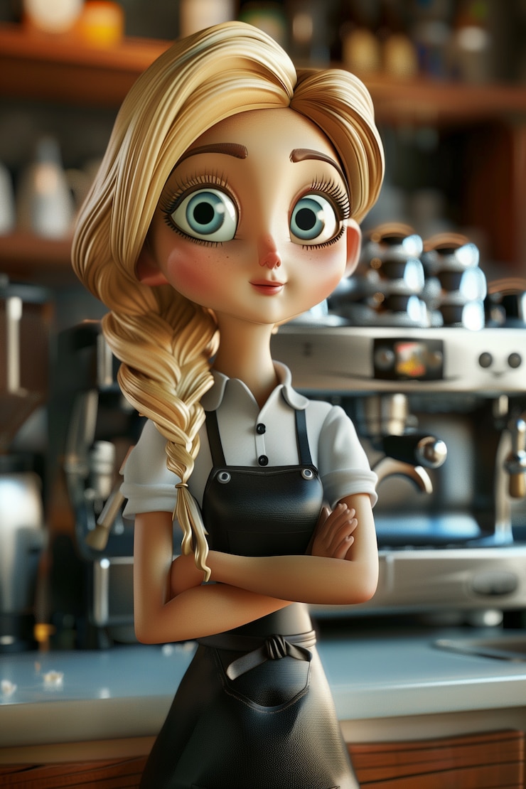 Foto grátis celebração do dia do trabalhador com um retrato de desenho animado em 3d de uma mulher trabalhadora
