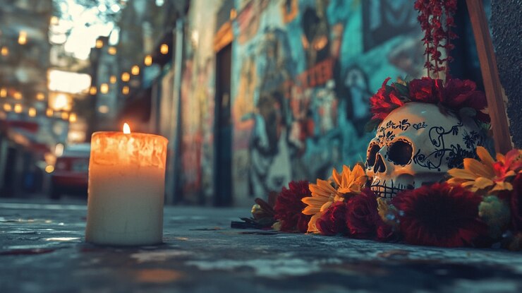 Foto grátis celebração do dia dos mortos com altar