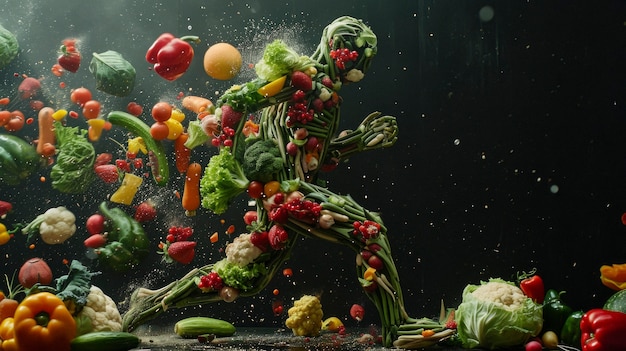 Foto grátis celebração do dia mundial da saúde com comida saudável.