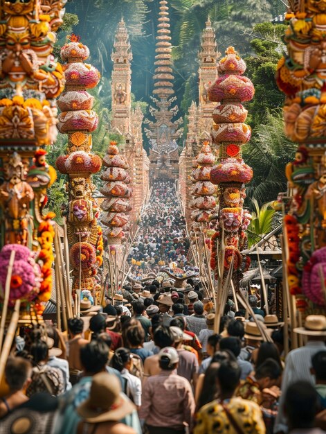 Celebração do dia Nyepi na Indonésia