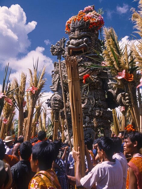 Celebração do dia Nyepi na Indonésia