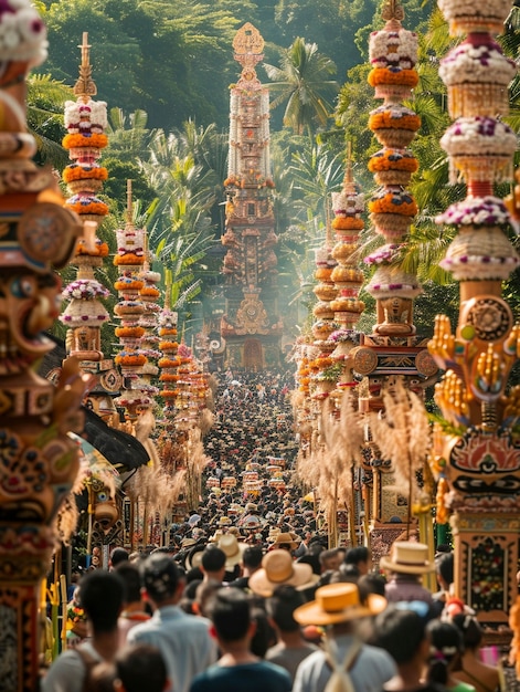 Celebração do dia Nyepi na Indonésia