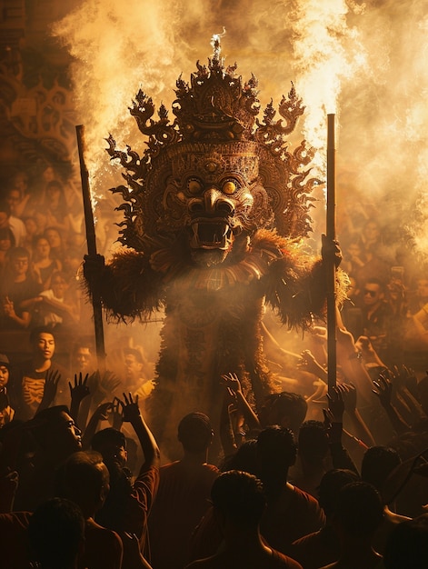 Celebração do dia Nyepi na Indonésia