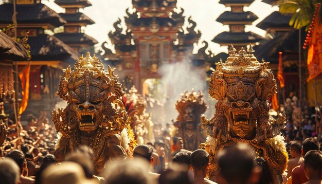 Celebração do dia Nyepi na Indonésia