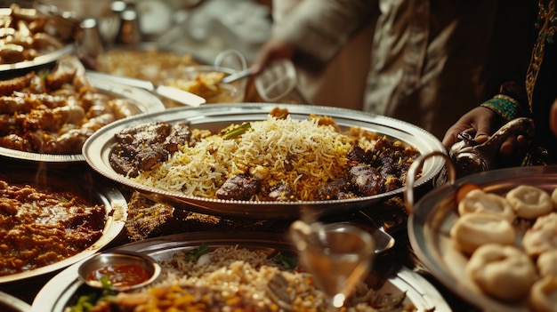 Celebração do Eid al-fitr com comida deliciosa