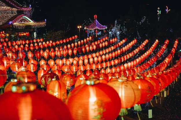 Celebração do festival das lanternas chinesas