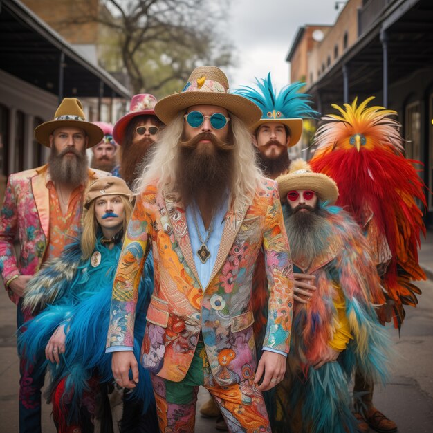 Celebração do Mardi Gras em Nova Orleães