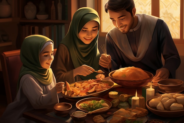 Foto grátis celebração do ramadan arte digital