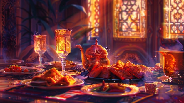 Foto grátis celebração do ramadan arte digital