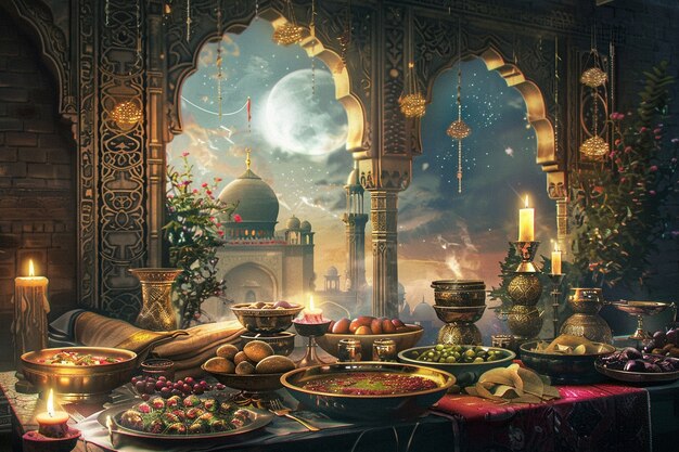 Foto grátis celebração do ramadan arte digital