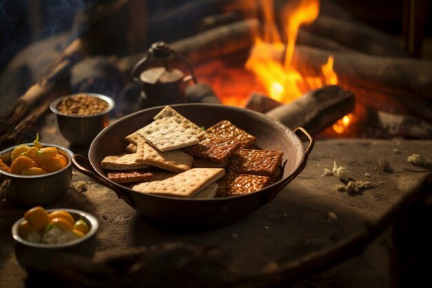 Celebração fotorrealista do festival lohri com comida tradicional