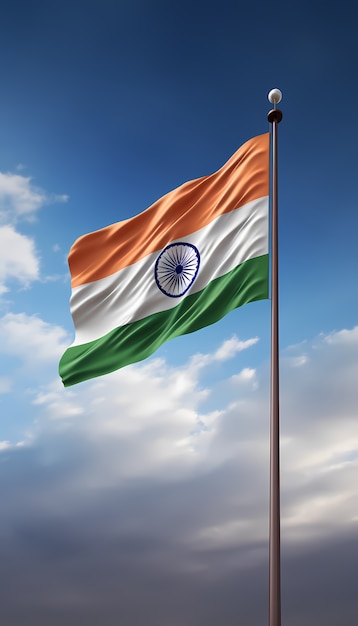 Celebração nacional do Dia da República da Índia em estilo 3D