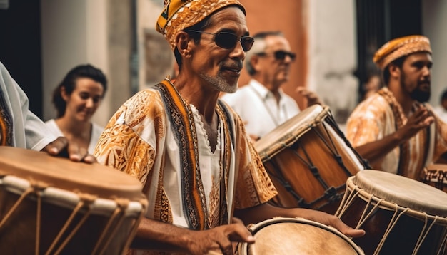 Foto grátis celebrando as culturas indígenas com música, dança e arte gerada por ia