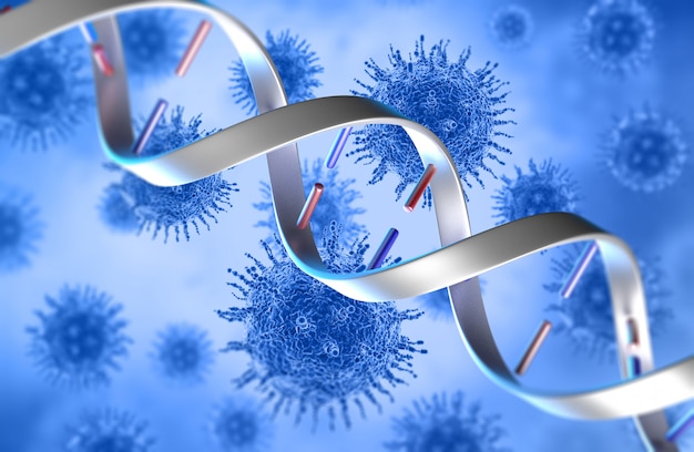 Células 3D e filamentos de DNA