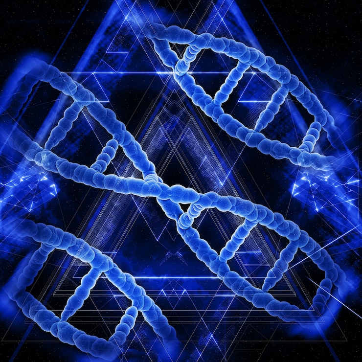Foto grátis células de dna azuis