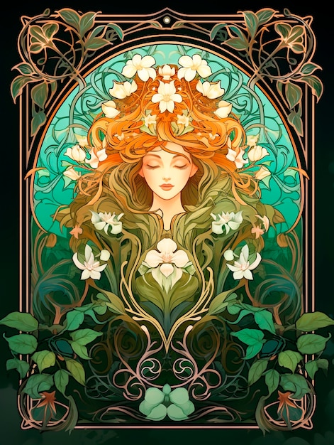 Cena colorida com criação inspirada no Art Nouveau